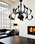 Lampa wisząca Snake czarna AZzardo AZ1017 MD 6230-12 BK kształtem przypomina węże ma kolor czarny - 2