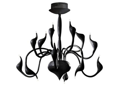 Lampa wisząca Snake czarna AZzardo AZ1017 MD 6230-12 BK kształtem przypomina węże ma kolor czarny