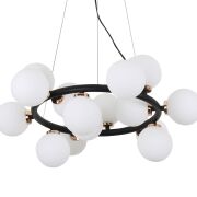 Lampa wisząca MARSIADA LDP 6033-15 (BK+GD) Lumina Deco Nowoczesna czarno-złota