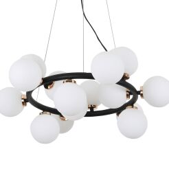 Lampa wisząca MARSIADA LDP 6033-15 (BK+GD) Lumina Deco Nowoczesna czarno-złota