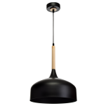 Lampa wisząca Taylor czarna z elementem drewna MILAGRO MLP6218   - 2