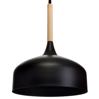 Lampa wisząca Taylor czarna z elementem drewna MILAGRO MLP6218  