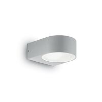 Kinkiet IKO AP1 SZARY Ideal Lux 092218 korpus z odlewu aluminiowego w kolorze szarym IP44matowe przezroczyste szkło hartowane świeci góra-dół