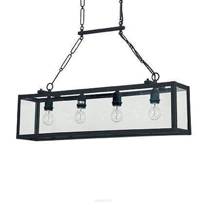 Lampa wisząca IGOR SP4 CZARNY Ideal Lux  092942 ma kolor czarny  jest w kształcie prostokąta surowy kształt styl industralny
