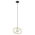 Lampa wisząca Grosetta  PND-53423-1-GD Italux kula umieszczona w podwójnej złotej eliptycznej ramce - 2