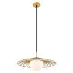 Lampa wisząca SALLY MDM-4003/1 GD Italux ORYGINALNA CZARNA DRUCIANA OPRAWA Z BIAŁYM KLOSZEM  - 2
