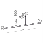 Lampa wisząca MIXLINE INV LED Aquaform  50441 techniczna różne kolory oraz długości idealna nad stół - 2