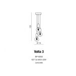 Lampa wisząca VOLTA 3 AZzardo AZ2385 wykonana z betonu o szarym wykończeniu podsufitka na kole 　 - 2