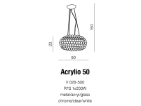 Lampa wisząca ACRYLIO 50 azzardo AZ0058 wykonany z przezroczystych kulek które, przepuszczają światło - 5