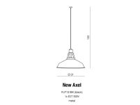 Lampa wisząca New Axel AZzardo FLP131BK AZ1351 wykonana z metalu w kolorze czarnym idealna do salonu kuchni - 4