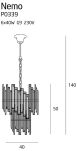 Lampa wisząca lampa wewnętrzna MAXLIGHT NEMO MAŁA P0339 nowoczesna kryształowa - 2