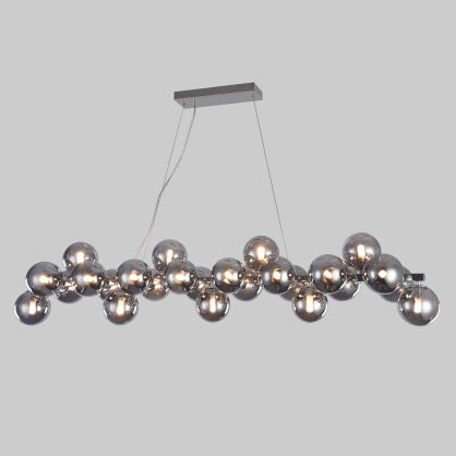 LAMPA WISZĄCA CABELLA PND-5252-A-25-CH+SMK ITALUX  MOLEKULARNA NIETUZINKOWA DYMIONE SZKLANE BAŃKI G9
