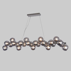 LAMPA WISZĄCA CABELLA PND-5252-A-25-CH+SMK ITALUX  MOLEKULARNA NIETUZINKOWA DYMIONE SZKLANE BAŃKI G9