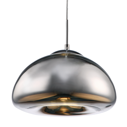 Lampa wisząca Chicago - P01659CH Cosmo Light klosz w kolorze chromu  kształtem przypomina kroplę płynnej  szkłą