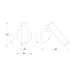 Kinkiet ZUMA LINE LOYA PENDANT W0461-01A-F7F7 metalowe rurki okrągła podstawa złoto- miedziana - 2