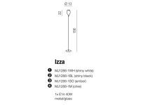 Lampa podłogowa Izza czarna AZzardo MJ1288-1BL AZ1076 klosz w kształcie kielicha nowoczesny - 2