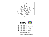 Lampa wisząca Snake chrom AZzardo AZ0044  kształtem przypomina węże ma kolor chromu - 2