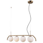 Lampa wisząca  CARIMI PND-3300-4-HBR Italux  metalowy korpus szklane białe klosze  MOSIĄDZ ZWIS KULE   4xG9 - 2