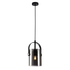 Lampa wisząca Nanesma PND-32453-1-BK+SG  nowoczesna dymiony klosz kształtem przypomina wiaderko