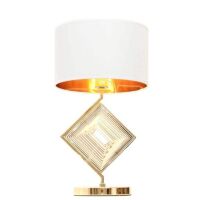 GLAMOUR LAMPA NOCNA BIAŁO-ZŁOTA BENARDI LDT 5529 (WT+GD) LUMINA DECO