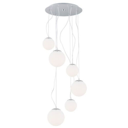 Lampa wisząca OPTICA 2530 Argon Nowoczesna 6 białych kul ze szkła