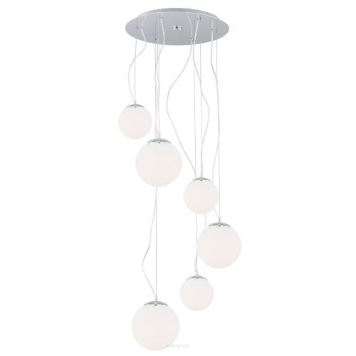 Lampa wisząca OPTICA 2530 Argon Nowoczesna 6 białych kul ze szkła