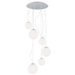Lampa wisząca OPTICA 2530 Argon Nowoczesna 6 białych kul ze szkła