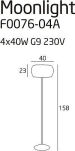 Lampa podłogowa MAX-LIGHT Moonlight duża F0076-04A Chromowany klosz kryształki elegancki - 3