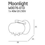 Lampa ścienna kinkiet MAX-LIGHT Moonlight W0076-01D Chromowany klosz kryształki elegancki - 2