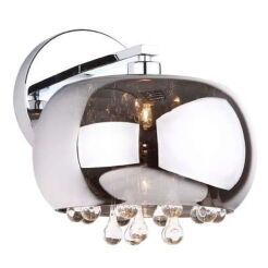 Lampa ścienna kinkiet MAX-LIGHT Moonlight W0076-01D Chromowany klosz kryształki elegancki