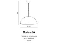 Lampa wisząca MODENA 50 AZzardo FB6838-50 CH AZ1401 wykonana jest z metalu w kolorze chromu półokragła idealna do kuchni - 4