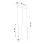 Lampa wisząca WEZYR 3 SL.0959 SOLLUX LIGHTING 3 białe tuby szklana końcówka - 2