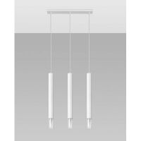 Lampa wisząca WEZYR 3 SL.0959 SOLLUX LIGHTING 3 białe tuby szklana końcówka