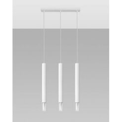 Lampa wisząca WEZYR 3 SL.0959 SOLLUX LIGHTING 3 białe tuby szklana końcówka