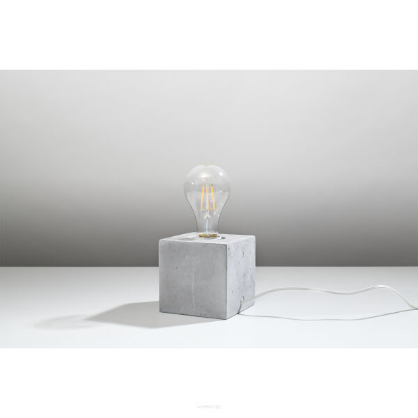 LAMPA STOŁOWA ABEL BETON LAMPA BIURKOWA  KOSTKA  MINIMALISTYCZNA W STYLU INDUSTRIALNYM SL.0683 SOLLUX