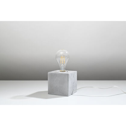 LAMPA STOŁOWA ABEL BETON LAMPA BIURKOWA  KOSTKA  MINIMALISTYCZNA W STYLU INDUSTRIALNYM SL.0683 SOLLUX