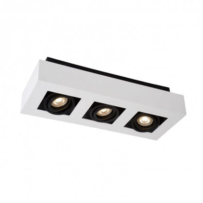Lampa sufitowa CASEMIRO IT8001S3-WH/BK Italux POTRÓJNA NATYNKOWA BIAŁO / CZARNA  WYKONANA Z METALU I ALUMINIUM GU10