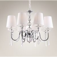 Lampa wisząca Charlotte P0110  Maxlight abażury białe nowoczesne eleganckie kryształki