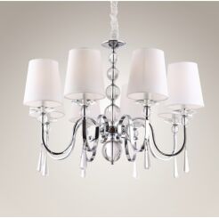 Lampa wisząca Charlotte P0110  Maxlight abażury białe nowoczesne eleganckie kryształki