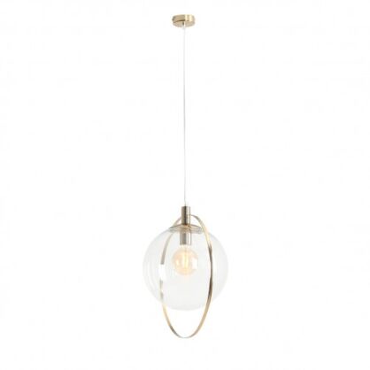 Lampa wisząca AURA GOLD transparentna kula ze złotym wykończeniem ALDEX 1065G30  