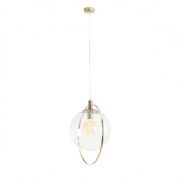 Lampa wisząca AURA GOLD transparentna kula ze złotym wykończeniem ALDEX 1065G30  