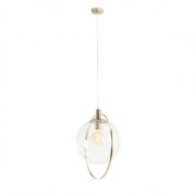 Lampa wisząca AURA GOLD transparentna kula ze złotym wykończeniem ALDEX 1065G30  