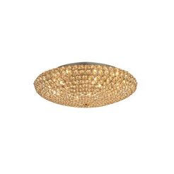 Plafon King PL9 Ideal Lux 073262   klosz składający się z metalowych pierścieni wypełnionych kryształkami kolor złoty 