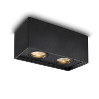 LAMPA SUFITOWA HAMAL 031/2 NATYNKOWA CZARNA WYKONANA Z ALUMINIUM 2 ŹRÓDŁA ŚWIATŁA GU10