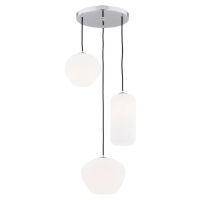 Lampa wisząca KALIMERA 1430 Argon Okrągła podsufitka 3 zwisy chrom-biały