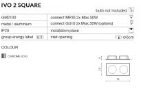 Oprawa wpustowa IVO 2 SQUARE AZ1789 kwadratowa kolor chrome 2 źródłą światła - 2