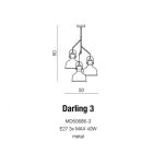 Lampa wisząca DARLING 3 AZ2147 BLACK wykonana z metalu w kolorze czarnym nowoczesna - 2