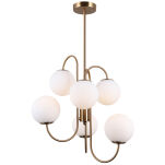 Lampa wisząca GELA PND-5500-6-HBR Italux ZŁOTA ORYGINALNA FORMA  METALOWY KORPUS SZKLANE KULE 6xG9 - 2