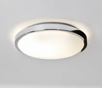 Plafon Denia 0587 okragła IP44 chrom białe szkło do łazienki 1134001