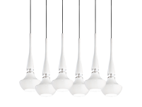 Lampa wisząca Tasos 6 AZzardo MD2095-6W  AZ1883  nietypowy elegancki klosze są wykonane z metalu chromowanego i szkła w kolorze białym - 2